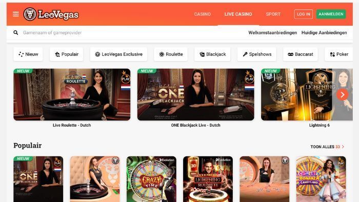 leovegas Nederlands live casino 