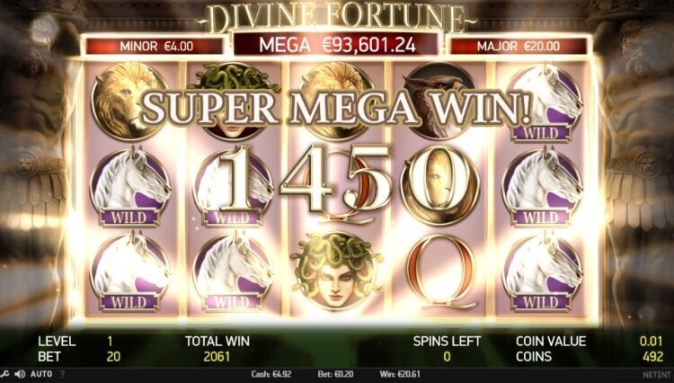 Divine fortune Netent mega win