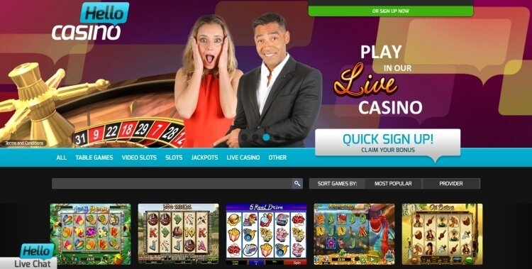 Hello casino review spelaanbod