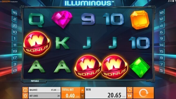 Illuminious gokkast quickspin bonus trigger