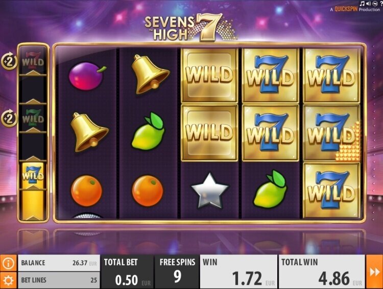 Sevens High Quickspin bonus win