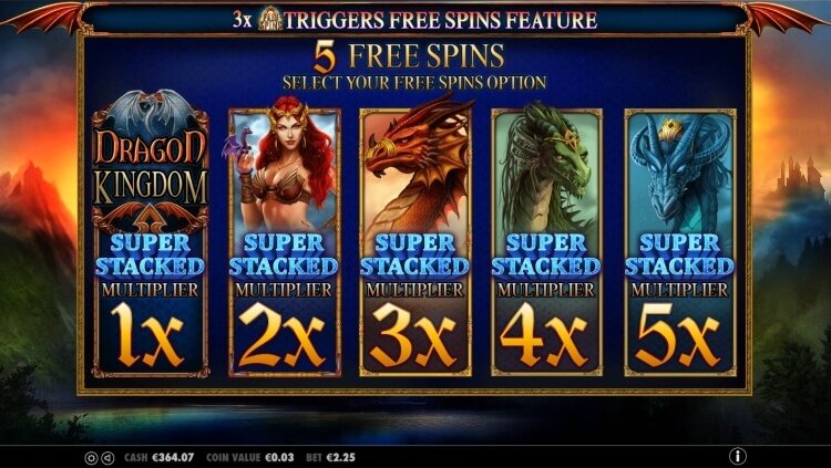 Dragon Kingdom free spins vermenigvuldiger