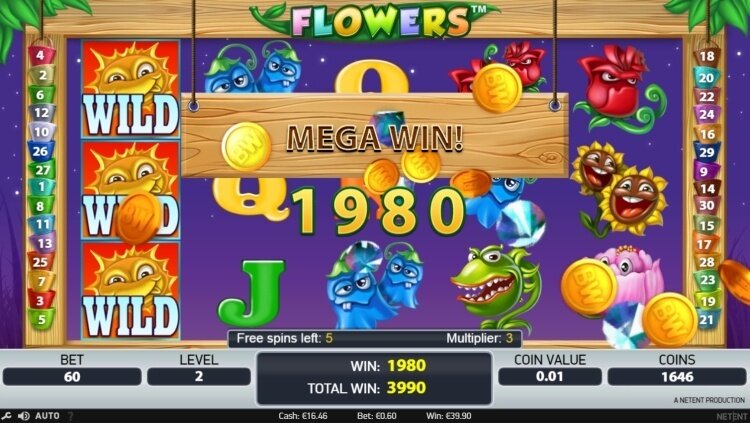 Flowers gokkast netent bonus big win 2