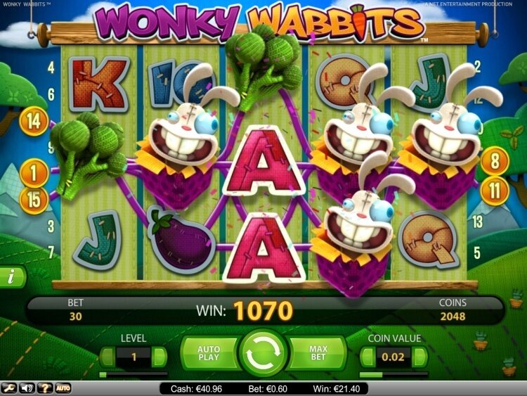 Wonky Wabbits Netent big win