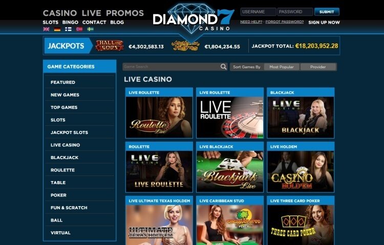 Het Diamond 7 Live Casino 