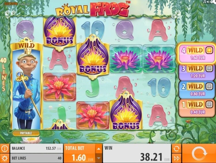 Royal Frog Quickspin gokkast bonus trigger