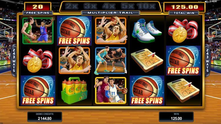 Basketball Star Microgaming free spins bonus trigger