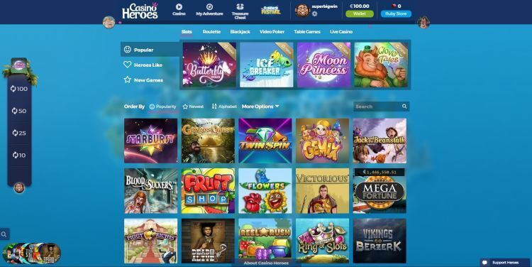 Casino Heroes review spelaanbod