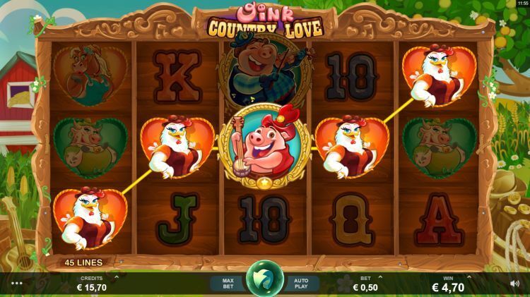 Oink Country Love Microgaming big win