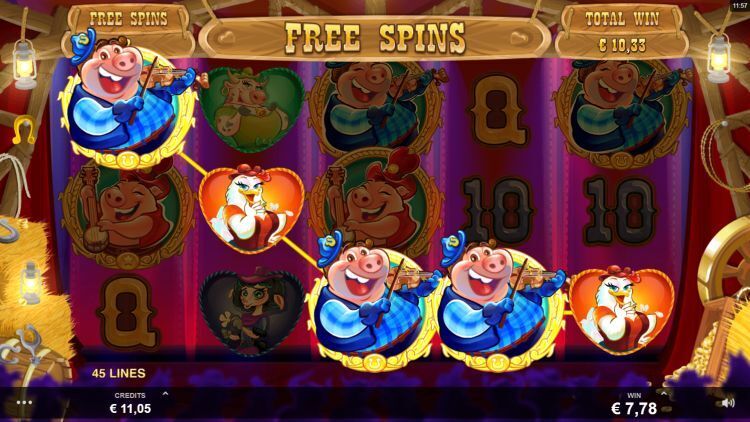 Oink Country Love Microgaming free spins bonus