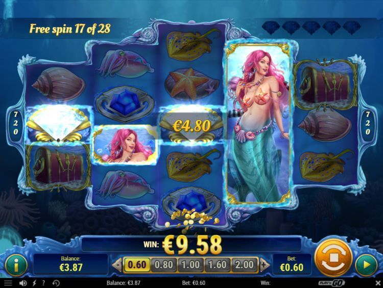 Mermaids Diamond play n go bonus win