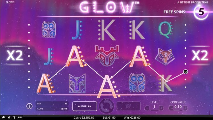 Glow netent review bonus win