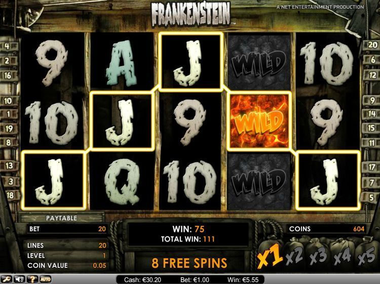 Frankenstein gokkast netent free spins bonus 2