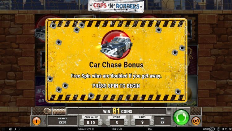 Cops n robbers slot review bonus game