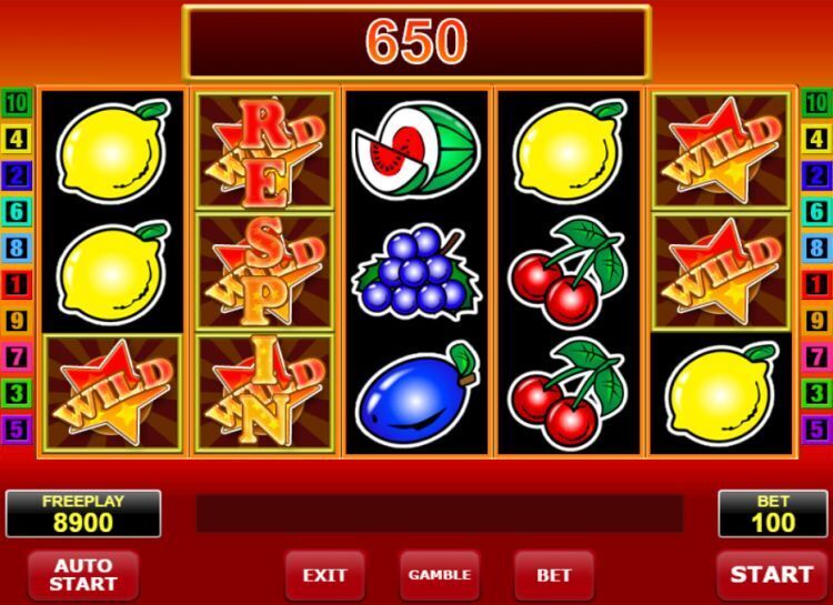 Wild Stars slot - re-spin feature
