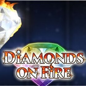 Het logo van de diamonds on fire slot