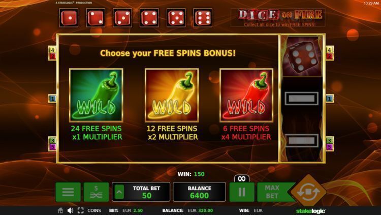 dice on fire gokkast review stakelogic bonus