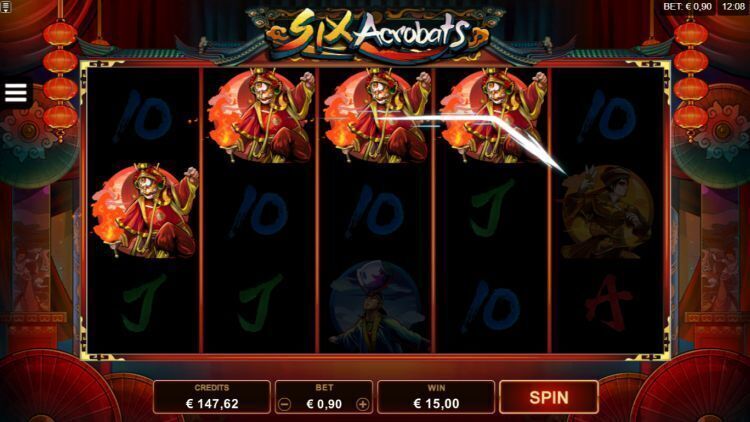 Six acrobats microgaming slot