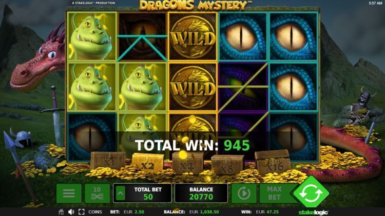 Dragon's Mystery slot stakelogic feature