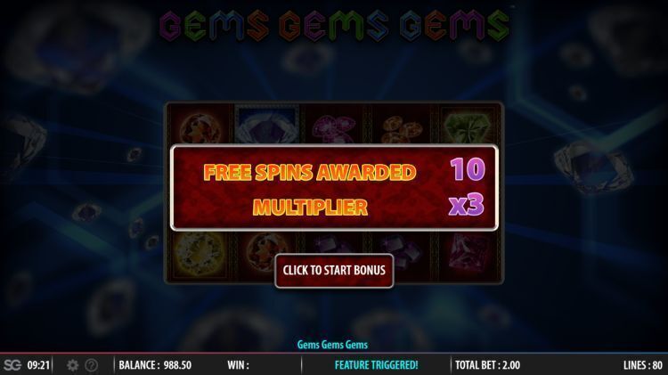 Gems Gems Gems slot review wms