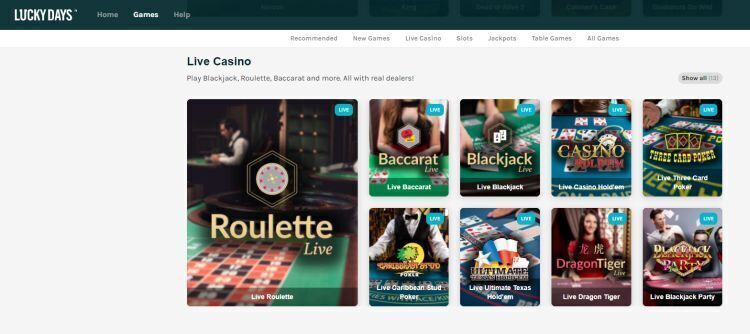 www luckydays com live casino