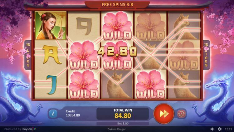 Sakura Dragon playson bonus win