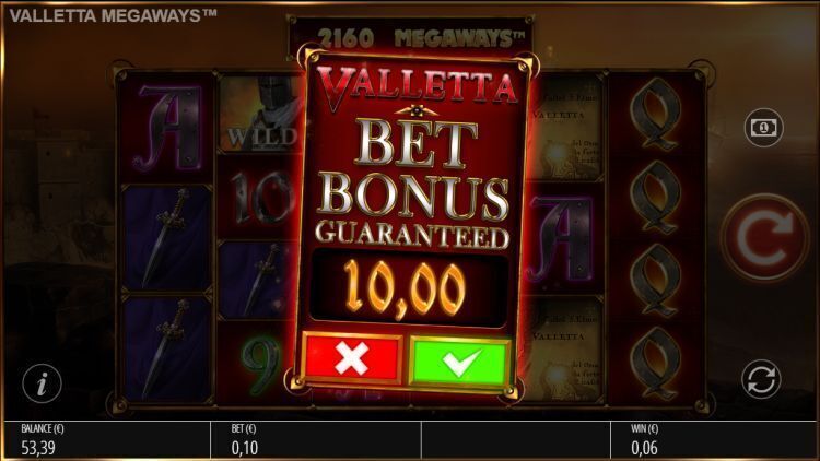 Valletta Megaways Slot bonus bet