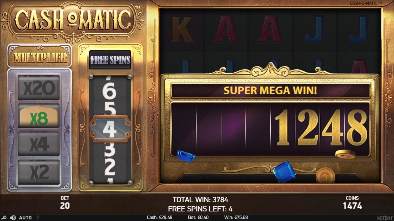 cash-o-matic slot review netent mega win