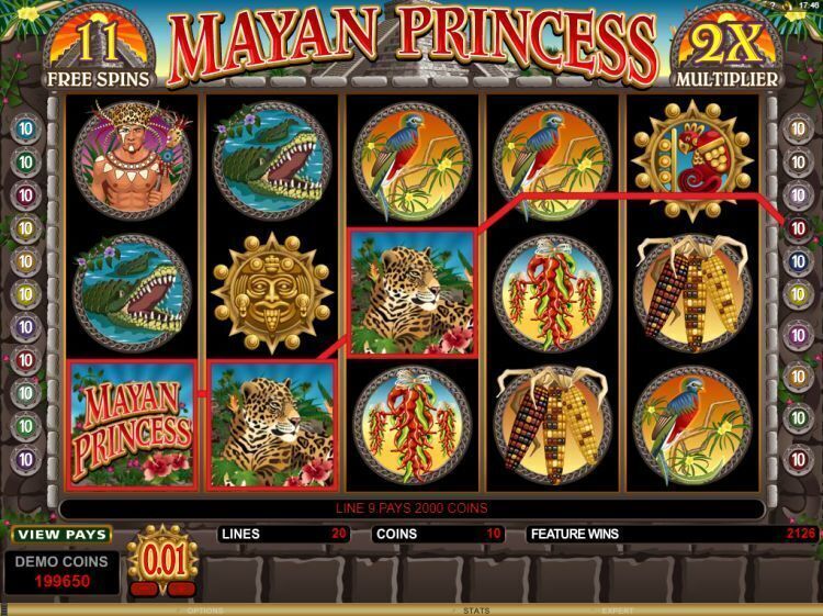 mayan-princess gokkast review microgaming gratis spins win