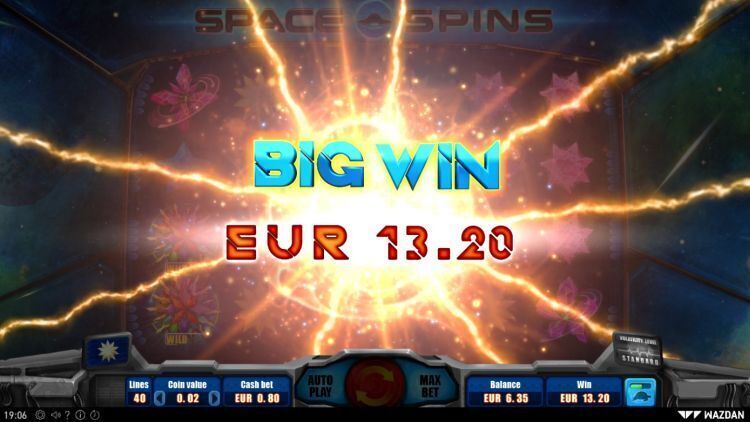 Space Spins slot review wazdan big win