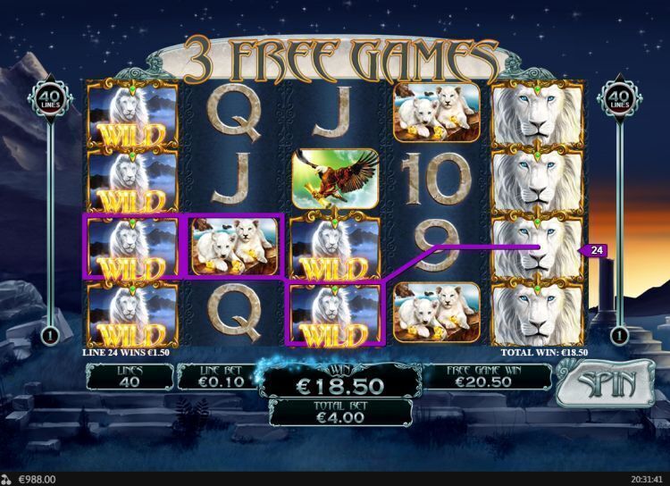 White King slot review Playtech free spins win