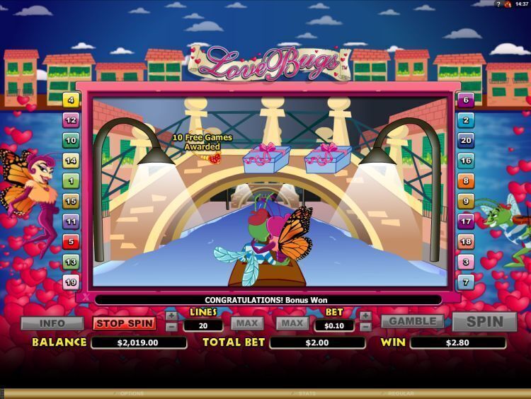 Love bugs slot review microgaming free spins trigger