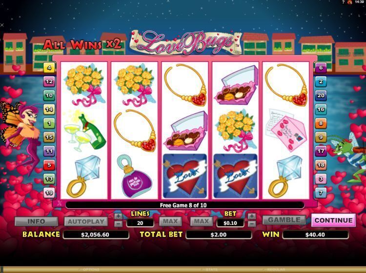 Love bugs slot review microgaming free spins win