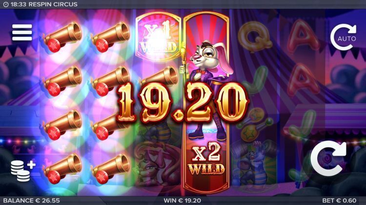 Respin circus slot review respin big win