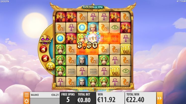 Golden Glyph slot review quickspin bonus