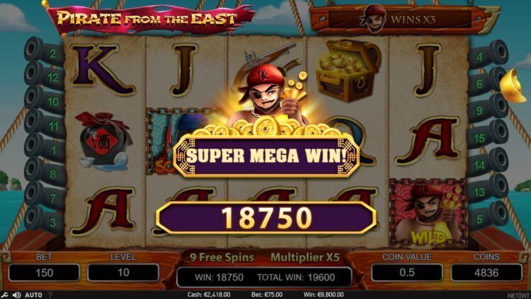 Pirate from the east slot review netent mega win