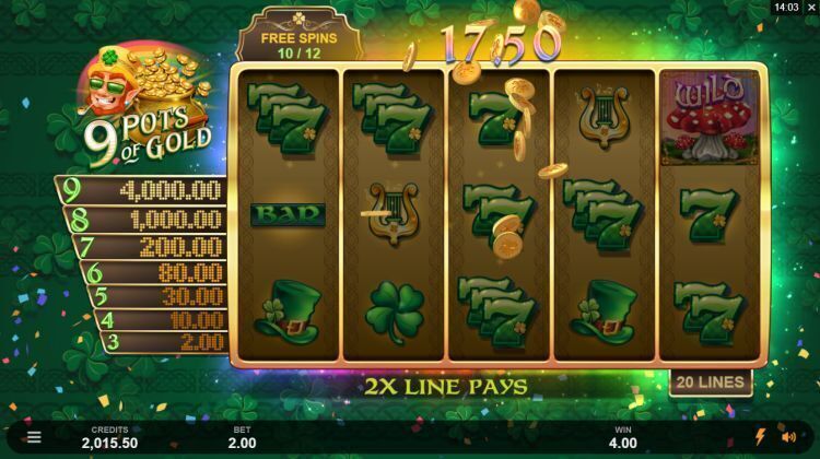 9 pots of gold gokkast review microgaming free spins