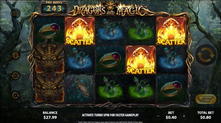 Dragons and magic slot review stakelogic trigger