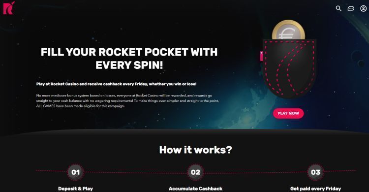 Rocket Casino cash back
