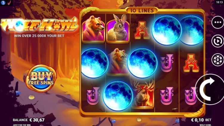 Wolf Howl slot review Just for the win bonus trigger