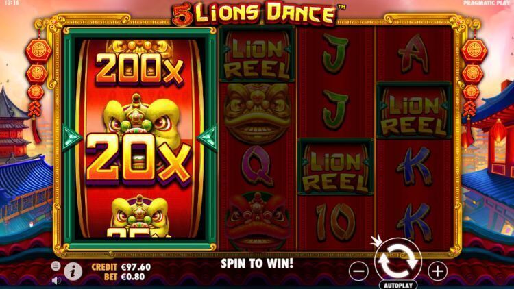 5 lions dance slot feature win