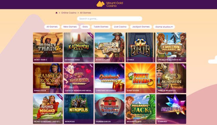 Mount Gold Casino review spelaanbod