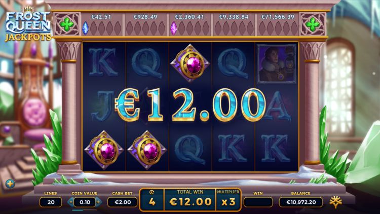 Frost Queen Jackpots slot free spins win