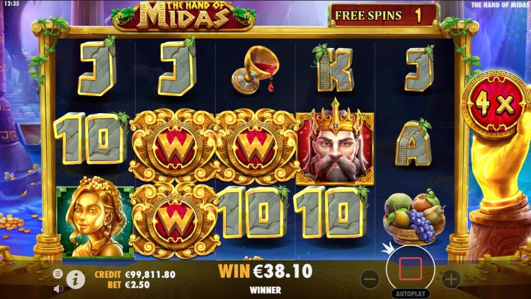 hand of midas slot review free spins