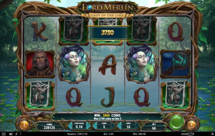 Lord Merlin and the lady of the Lake slot win