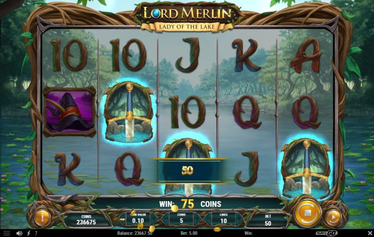 Lord Merlin and the lady of the Lake slot bonus trigger