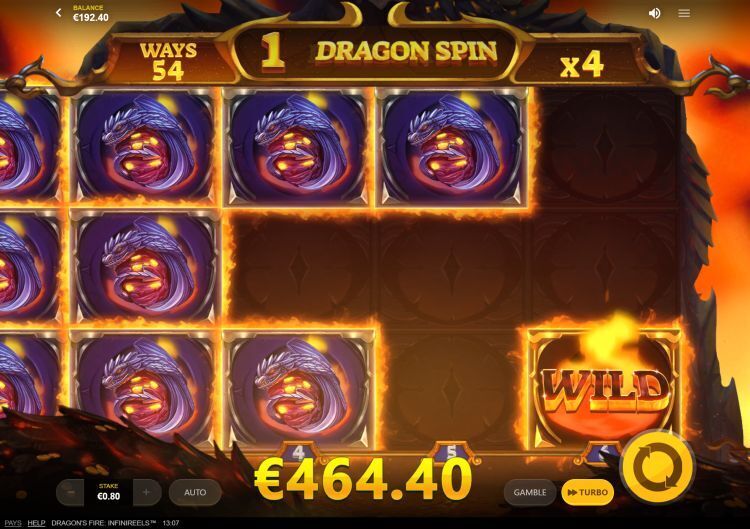 Dragon's Fire Infinireels slot bonus big win