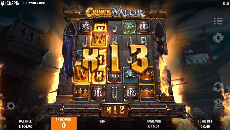 Crown of Valor slot quickspin bonus win retrigger