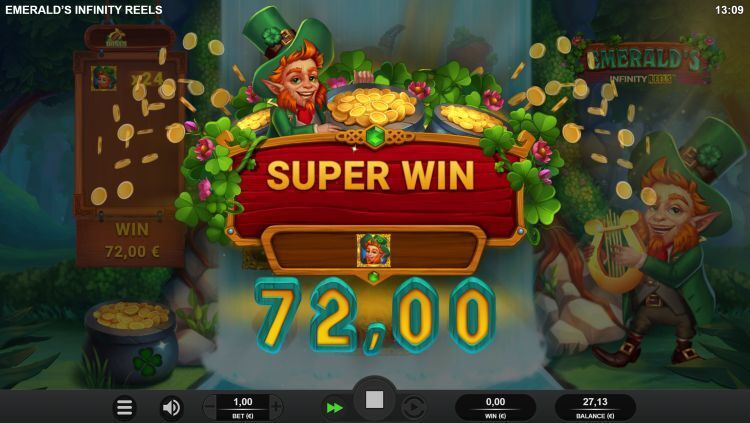 Emerald's Infinity Reels slot super big win
