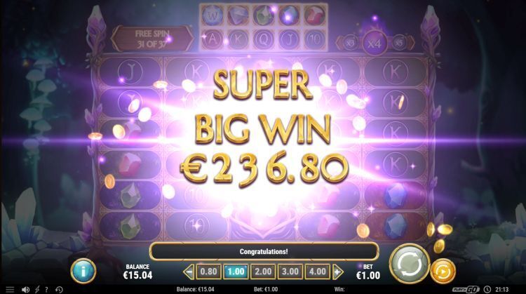 Shimmering Woods slot super big win